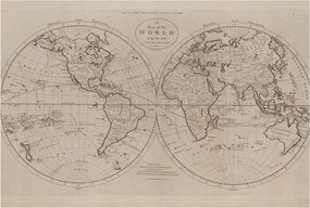 Fotótapéta Flizelin Tapéta Hálószobába és Nappaliba Régi térkép 104x70 Ragasztó