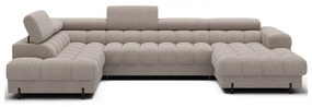 Bézs buklé kinyitható sarokkanapé (bal oldali-U alakú) Feraria – ELTAP