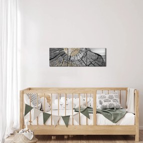 Kép - A fa törzse kollázsban (órával) (90x30 cm)
