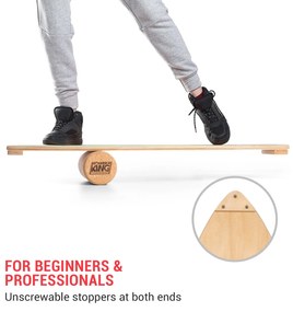 Indoorboard Wave, egyensúlyozó deszka, alátét, henger, fa / parafa