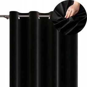 Függöny Készre Szerelve Bársony Velvi 140x260 fekete