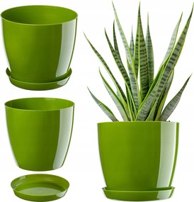 Virágtartó Állvány Műanyag Fedő Virágtartó 14cm Zöld Kadax