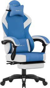 Gamer szék space 3.7 lábtartóval kék.