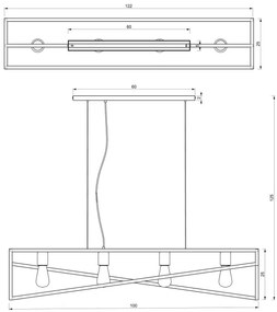 Csillár zsinóron GOTE 4xE27/60W/230V