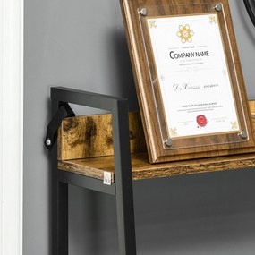 HOMCOM Ipari Stílusú Dőlt 5-Szintes Könyvespolc 70L x 35W x 150H cm | Aosom