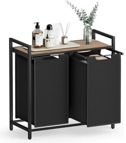 VASAGLE szennyestartó kosár 73 × 33 × 72 cm barna és fekete színben