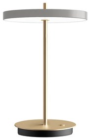 Világosszürke LED dimmelhető asztali lámpa fém búrával (magasság 31 cm) Asteria Move – UMAGE