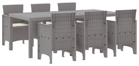 vidaXL Kert étkező szett 7 pcs Világosszürke Polipropilén