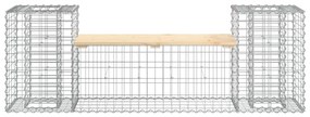 tömör fenyőfa gabion kerti pad 183x41x60,5 cm