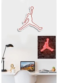 Műanyag LED-es fali dekoráció, Basketball - Red