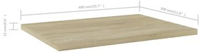 4 db sonoma tölgy színű szerelt fa könyvespolc 40 x 30 x 1,5 cm