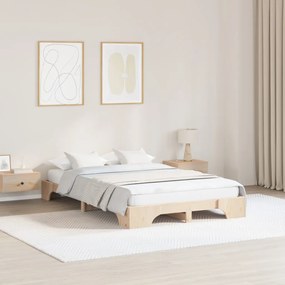 Ágykeret Természetes Tömör fenyő 120 x 200 cm Tartós Négyzetes