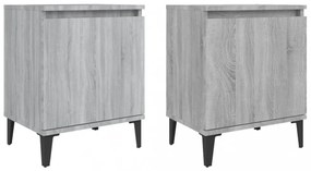 szürke sonoma színű éjjeliszekrény fém lábbal 40 x 30 x 50 cm