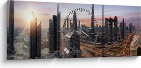 Kép - Dubai panorámája (órával) (90x30 cm)
