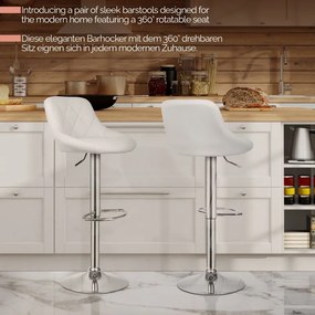 MIADOMODO Bárszék 2 db karfa nélkül fehér