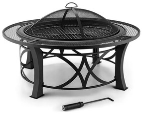 Blumfeldt Ronda, tűzrakóhely, Ø95cm, grill, szikrák elleni védelem, acél, polírozott