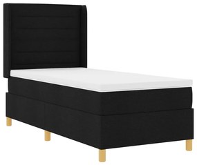 Box Spring ágy matraccal - Fekete, 80x200 cm, Szövet