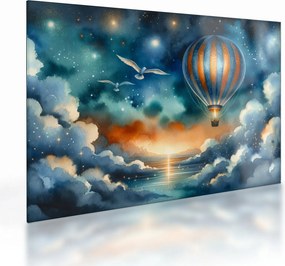 Üveg kép - Repülés az éjjeli ég alatt (70x50 cm)