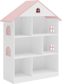 Gyerek könyvespolc, fehér/rózsaszín, MAISON TYP 1