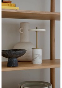 Krémszínű márvány LED dimmelhető asztali lámpa fém búrával (magasság 25,5 cm) Asteria Move Mini – UMAGE