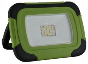 LED reflektor , 10 Watt , hordozható , akkumulátoros , USB , hideg fehér , SAMSUNG chip , IP44 , SOS funkció , fekete-zöld