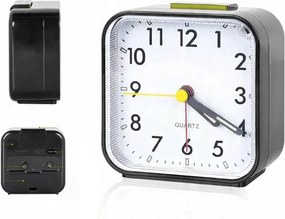 Ébresztőóra Kvarc Folyó Csendes Perfect 8x8 cm Fekete