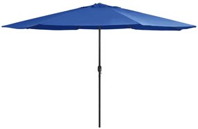 azúrkék kültéri napernyő fémrúddal 390 cm