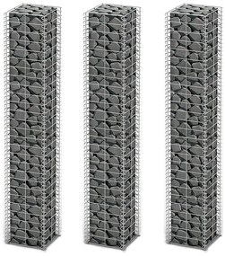 vidaXL 3 db gabion kosár horganyzott drótból 25 x 25 x 150 cm