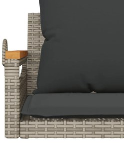 szürke polyrattan hintapad párnákkal 63 x 62 x 40 cm