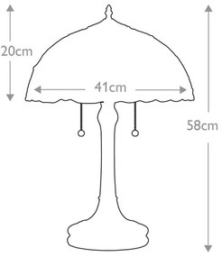 Elstead QZ-LARISSA-TL - Tiffany LARISSA asztali lámpa 2xE27/60W/230V