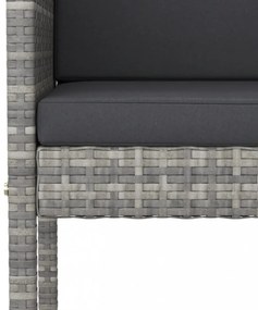 2 db szürke polyrattan bárszék párnával
