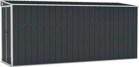 vidaXL antracitszürke acél falhoz erősíthető fészer 118 x 382 x 178 cm