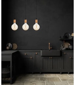 Csillár zsinóron MIROS 3xE27/60W/230V fekete/réz