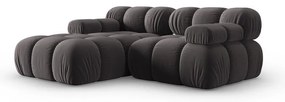 Sötétszürke bársony kanapé 191 cm Bellis – Micadoni Home