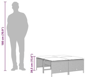 4 db barna polyrattan szék párnákkal