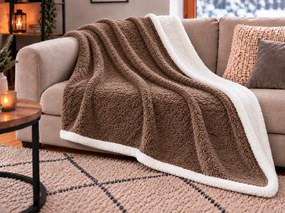Sherpa pléd FURINA, barna Méret: 200 x 220 cm
