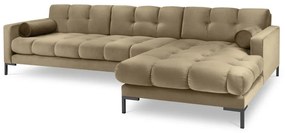 Bali bézs bársony sarokkanapé, jobb oldali - Cosmopolitan Design