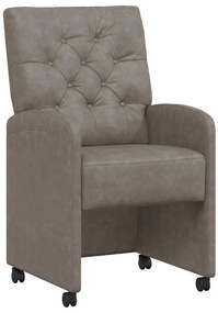 Kerekes Étkező Székek 2 pcs Szürke 58 x 67 x 97 cm Műbőr