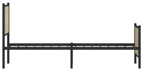 sonoma tölgy színű fém ágykeret matrac nélkül 140 x 200 cm