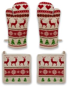 Trade Concept Edényfogó mágnessel és alátéttel Winter reindeer, 18 x 32 cm, 20 x 20 cm