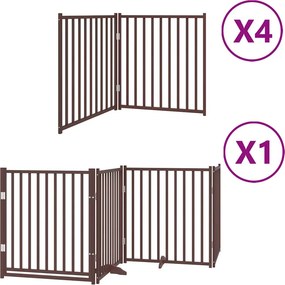 vidaXL barna nyárfa 12 paneles összecsukható kutyakapu ajtóval 960 cm