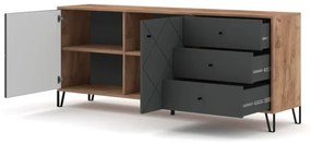 Komód SULA craft tölgy/fekete