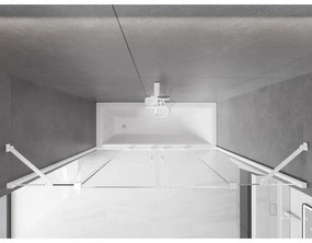 Mexen Velar Duo, 2 szárnyas eltolható kádparaván 180 x 150 cm, 8mm átlátszó üveg, fehér profil, 896-180-000-02-20
