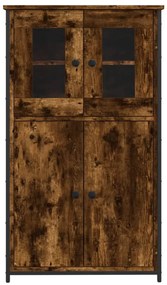 füstös tölgy színű szerelt fa magasszekrény 62 x 32 x 106,5 cm