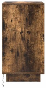 füstös tölgy színű éjjeliszekrény LED-világítással 38x34x65 cm