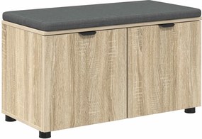 vidaXL Előtér pad Sonoma tölgy 80 x 38 x 46 cm Műanyag Fa és Szövet