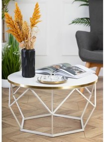 Kávésasztal DIAMOND 40x70 cm arany/fehér