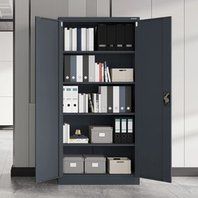 Fém iratszekrény JAN, 900 x 1850 x 400 mm, antracit
