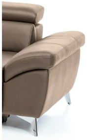 Bőrkárpitos, balos, L-alakú SALERNO II sarokkanapé barna