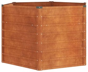 rozsda színű corten acél kerti magaságyás 129 x 129 x 77 cm